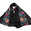 Embroidered Flower Scarf Cotton Women Long Wrap Bandana Scarves Girl Shawl Gift