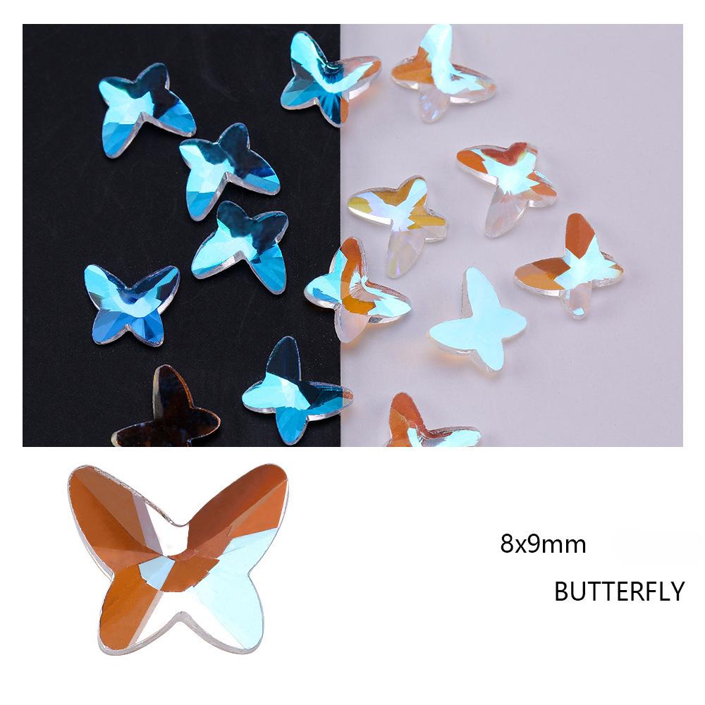 Гальваническое покрытие Aurora Ab Nail Art Diamond Xiaohongshu Warm Elf Internet Celebrity Flat Bottom Special-Shaped Diamond