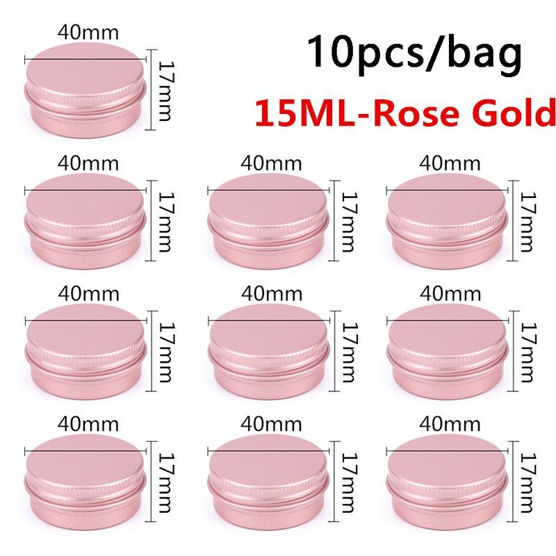 10 шт., 5 мл/10 мл/15 мл, пустая алюминиевая жестяная банка для упаковки, крем-бальзам, свеча для ногтей, косметический круглый контейнер для хранения, мини-металлическая коробка