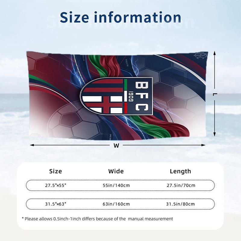 Bologna FC print Quick Dry Beach Towel Microfiber Absorbent Portable Travel Swimming Towel