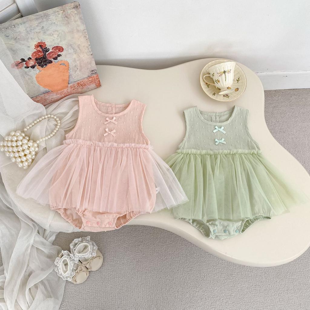 Summer Baby Girl Sleeveless Mesh Romper Princess Crawl Dress