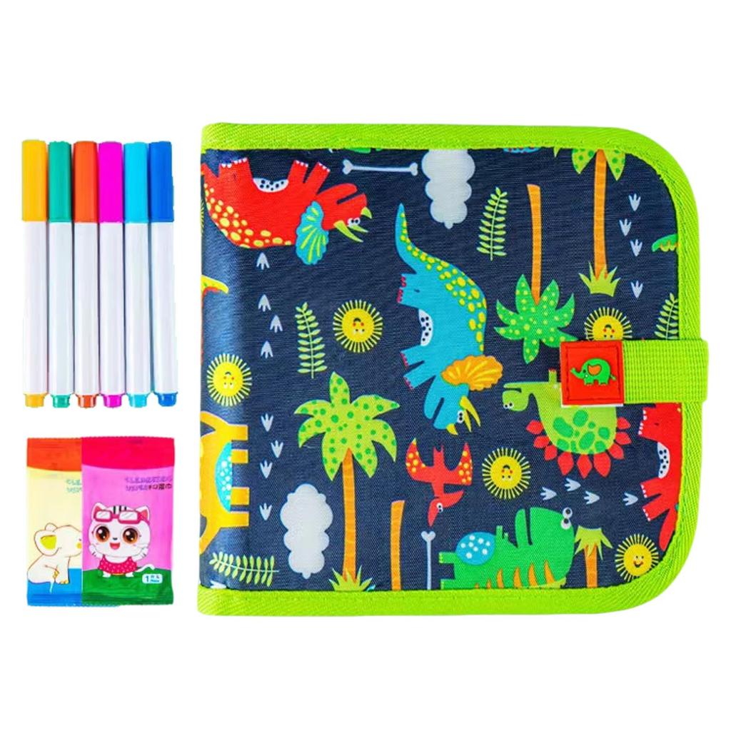 Портативная стираемая книга для рисования каракулей, многоразовый набор стираемых книг для рисования каракулей с акварельными карандашами, рисование, без стресса, без беспорядка 10 мл