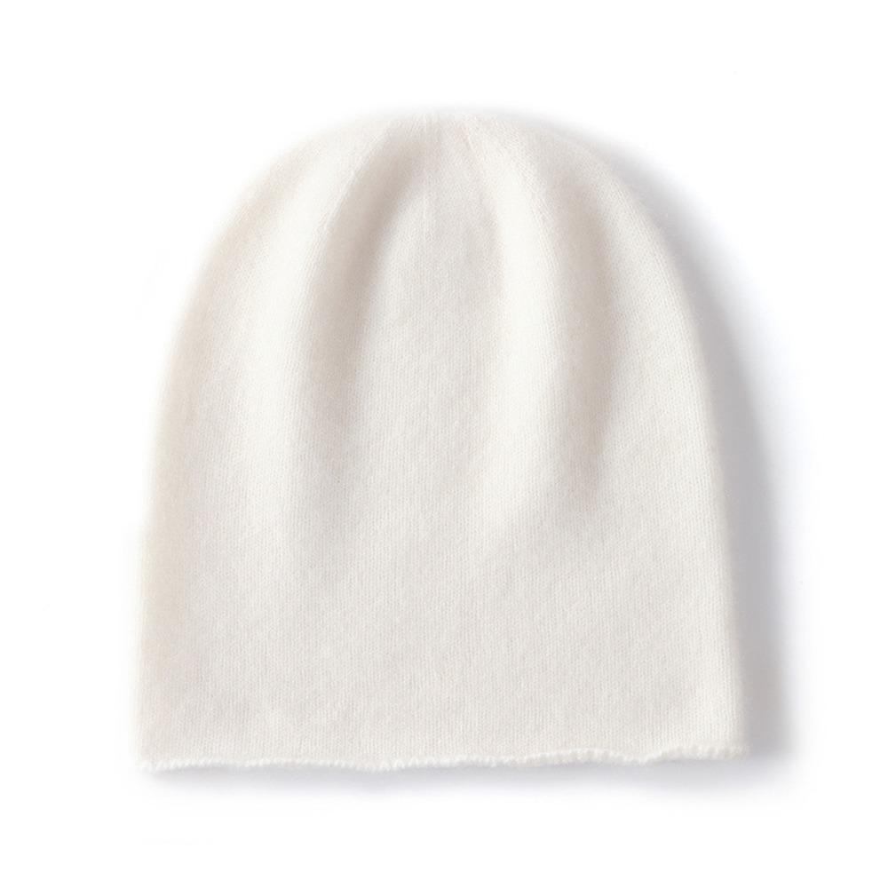 Casual Cashmere Cashmere Knitted Hat Solid Color Unisex Beanie Hat Rolled Edge Ear Protection Cap
