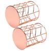 2Pcs   Gold Metal Mesh Pen Holder Desktop Storage Basket for Makeup   & Ventilated Idl for Pens Small Objects
