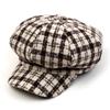 Universal Chemistry Soft Check Wool Brown Newsboy Cap