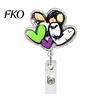 Acrylic Badge Holder Retractable Holder, Halloween Glitter Reel, Cute Ghost Pumpkin ID Card for Nurse Doctor Teacher Worker Decorative Reel
