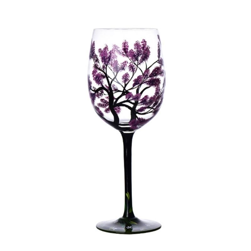 Four Seasons Tree Wine Glass Durable Juice Beer Stem Glass Elegant Glassware for White Wine, Red Wine, or Cocktails