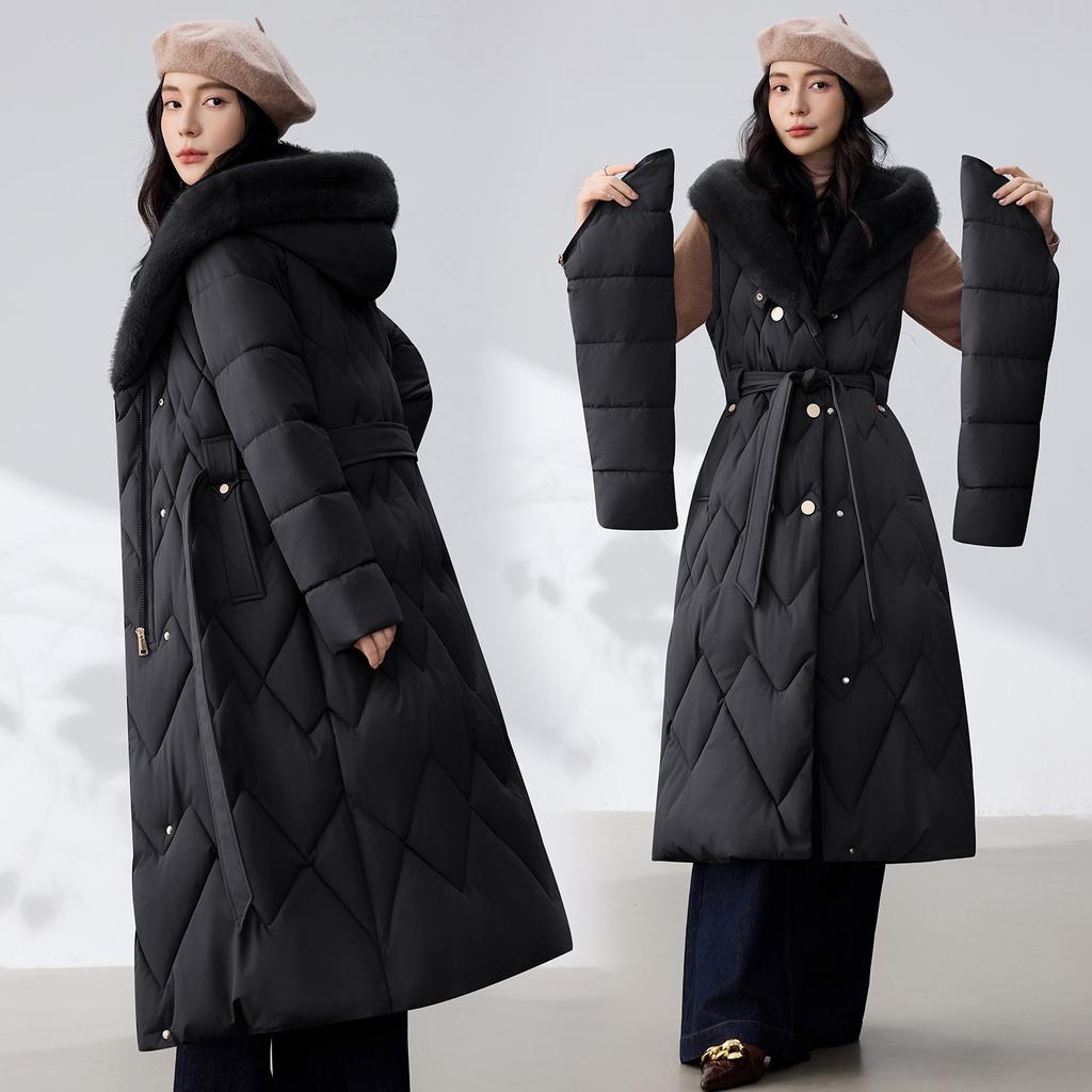 Женский пуховик большого размера со съемными рукавами, два варианта носки, холодостойкий, легкий, утолщенный, пушистый, теплый, свободного кроя, из высококачественной ткани, спортивная хлопковая куртка