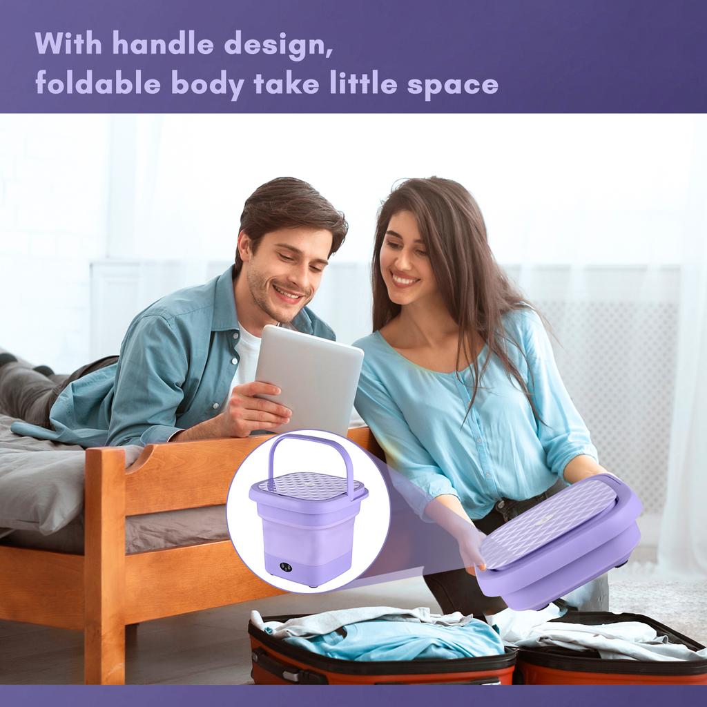Портативная складная стиральная машина с ведром для сушки одежды, носков, нижнего белья, мини-электрическая бочка
