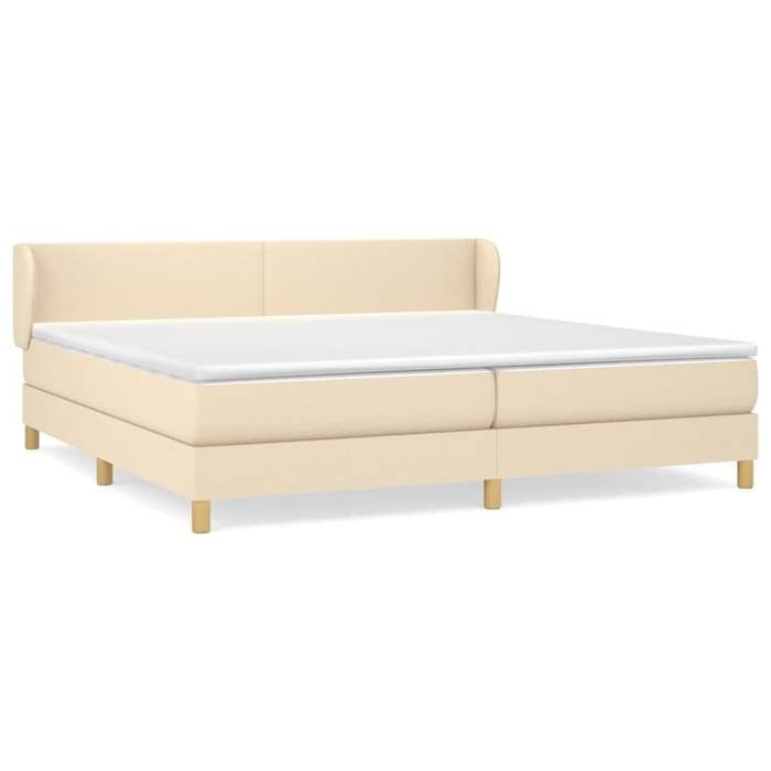 3126674 vidaXL Divan Bed with Mattress Cream 200x200 Cm Fabric