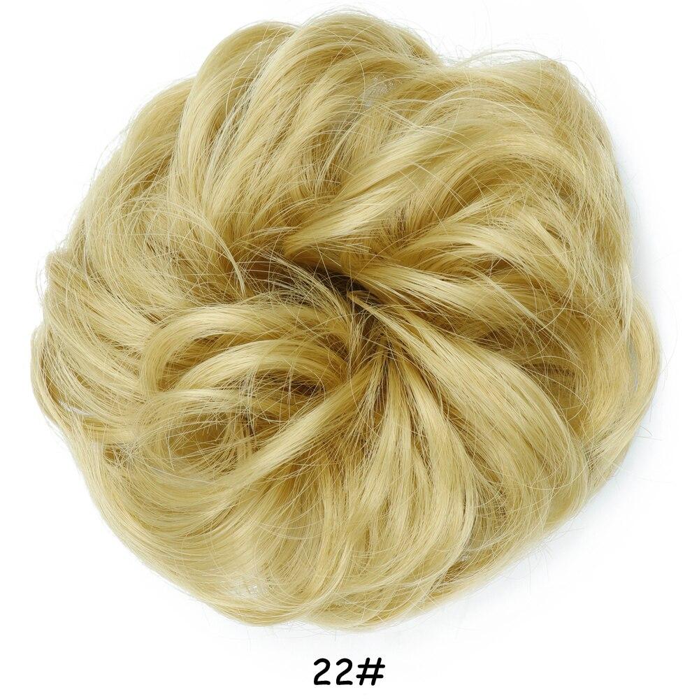 MISS WIG Women Messy Chignon Donut Hair Bun Fake Hair Elastic Chignon Synthetic Fiber Hairpiece Gray Black Brown Color