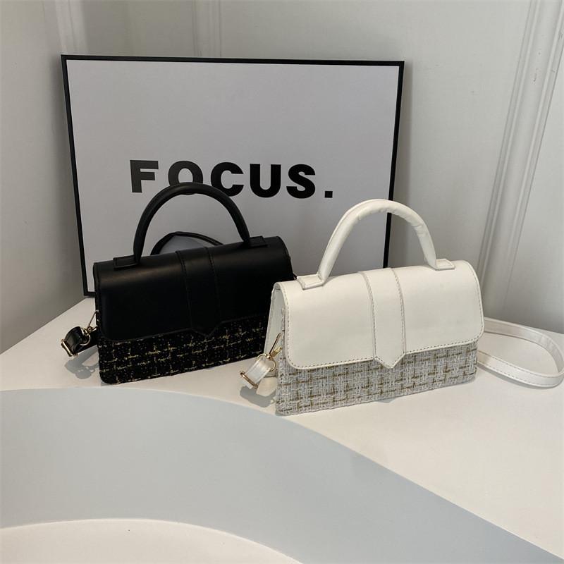 Chic Urban Minimalist Women's Small Square Handbag Woven Design For Everyday Use