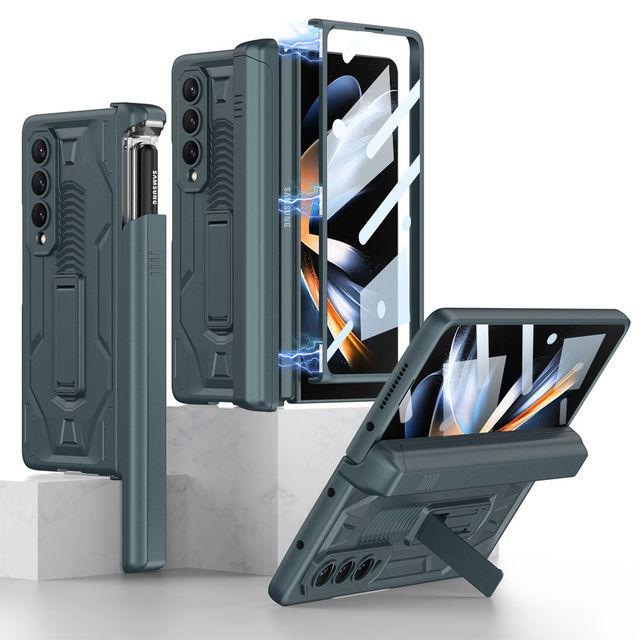 Магнитный складной чехол-слайдер для ручки Armor для Samsung Galaxy Z Fold 4 5g с подставкой, противоударный, с полной защитой от падений