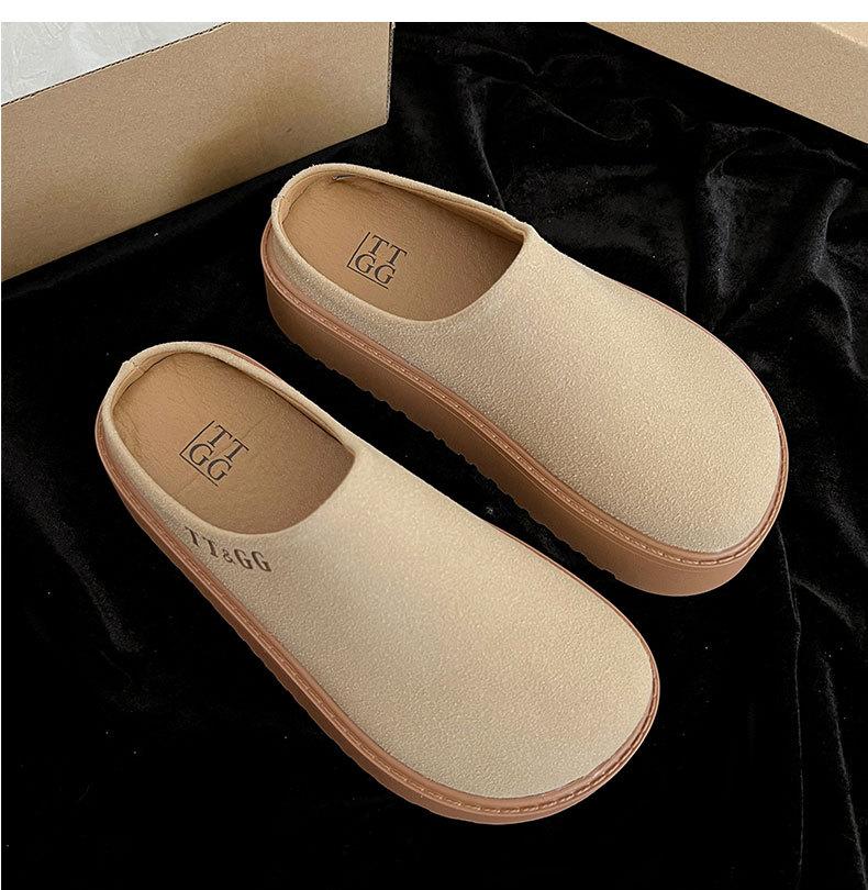 Модные коричневые полутапочки-мешки на толстой подошве, женская летняя одежда 2025 года, новые легкие тапочки Birkencool, увеличивающие рост