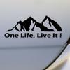 Универсальный черный ONE LIFE LIVE IT Тюнинг автомобиля Внедорожник Грузовик Горный силуэт Наклейка на автомобиль Декали Украшение Аксессуары