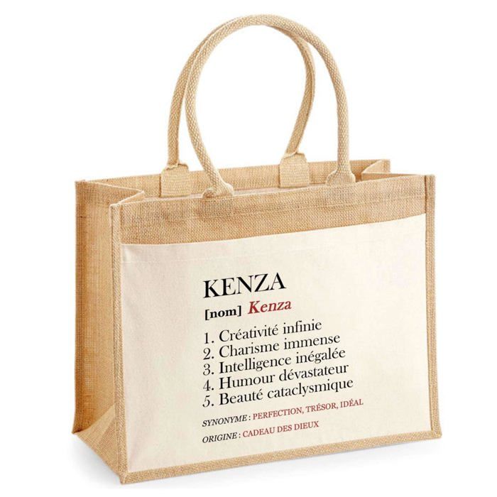 Sac de plage - PLANETEE - Jute avec poche Kenza Définition - Coton - Multicolore - 43x33 cm