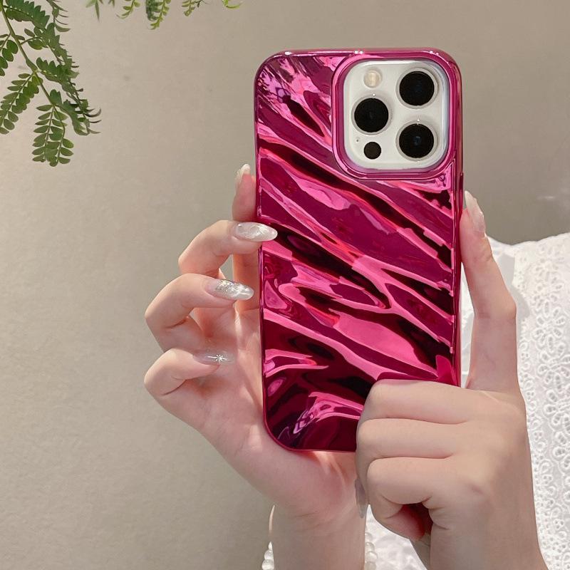 3D Гальванизированный Чехол с Текстурой Морщин для iPhone 16 Pro Max, Совместим с Apple 15/14/13, Премиальное Ощущение