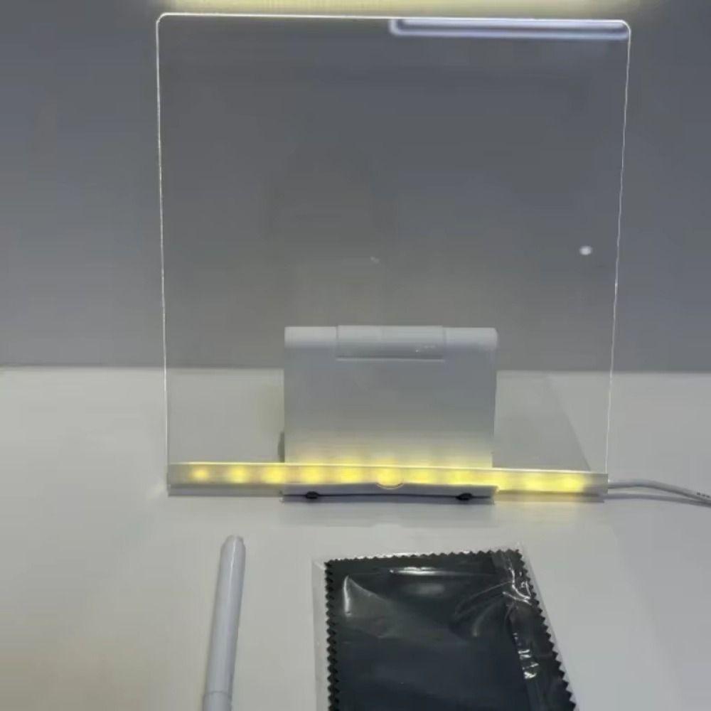 Colorful 7 Pens LED Note Board with Night Light USB Power Children's Drawing Board  Bar Advertising