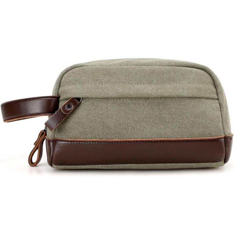 Casual Men's Handbag Canvas Clutch Bag Green 23x13x12cm Stylish Lightweight Travel Tote Bag