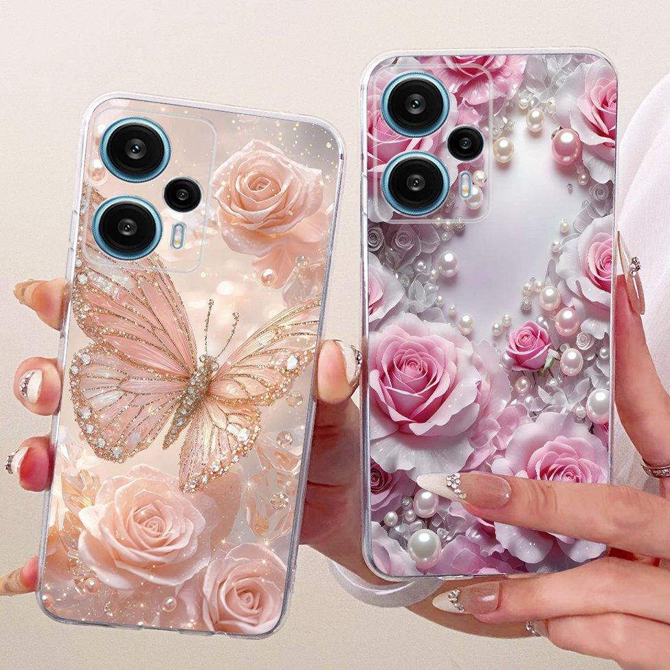 Transparent Cover For Redmi Note 12 Turbo Case Cute Cat Fashion Butterfly Funny Painted Casing 23049RAD8C