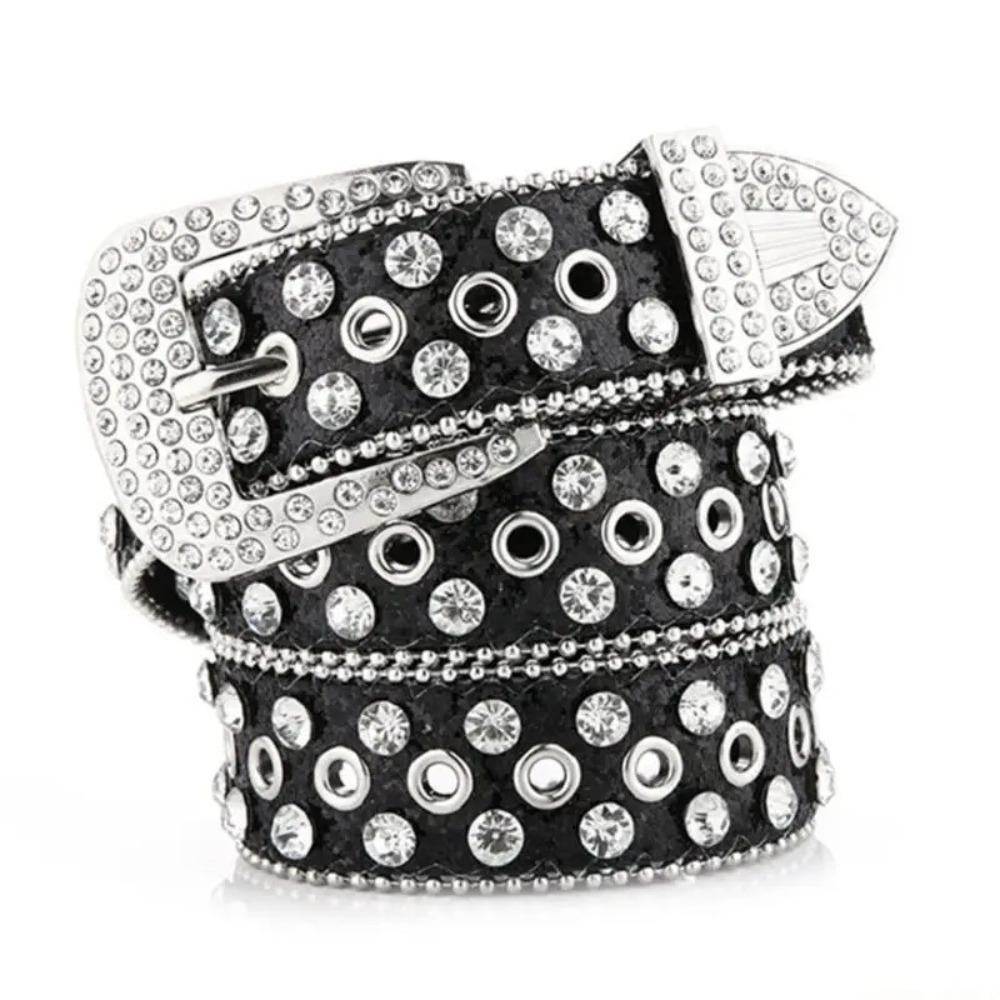 PU Leather Rivet Belt Y2K Women Waistband Retro Rhinestone Belts  Decorative Jeans