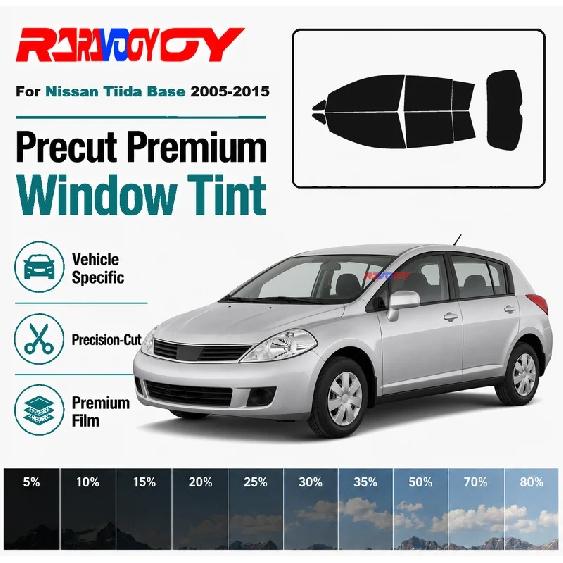 For Nissan Tiida Base 2005-2015 RAVOOY Pre-Cut Window Tint Film Vehicle-Specific Full Kit Front & Rear Windows Precision-Cut