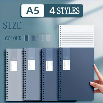 1 комплект из 4 шт., утолщенный блокнот формата А5 на катушке 8,1x5,6 дюйма, простой синий блокнот, оптовая продажа дорогостоящей книги с отрывными листами, тренировочная бу