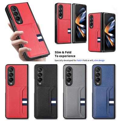 Кожаный чехол Zfold4 с слотом для карточек для мобильного телефона, чехол для Samsung Galaxy Z Fold 4 Fold3 Fold2 Fold 3 4 Fold4, нескользящий матовый чехол