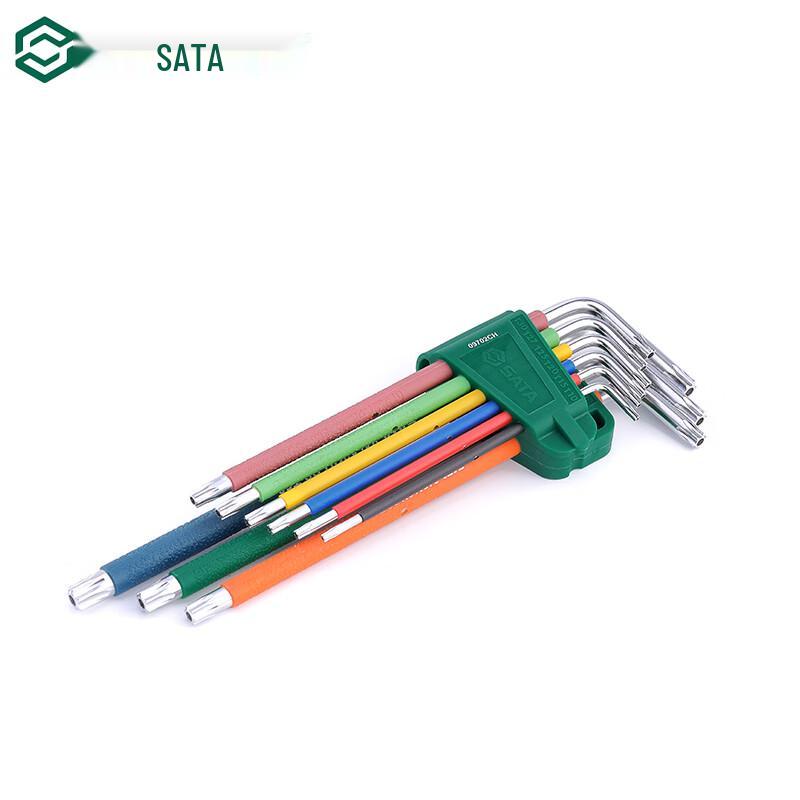 SATA Радужная серия Набор из 9 удлиненных шестигранных ключей Torx