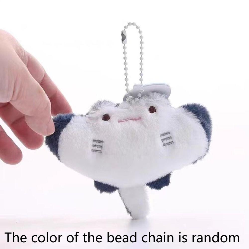 Ray Fish Plush Doll Keychain Plush Funny Fish Pendant Kawaii Marine Organisms Key Chain  Unisex