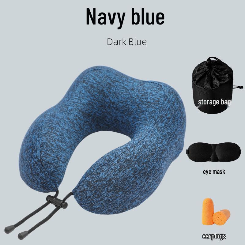 Портативная U-образная подушка с эффектом памяти для поддержки шеи для путешествий и офиса