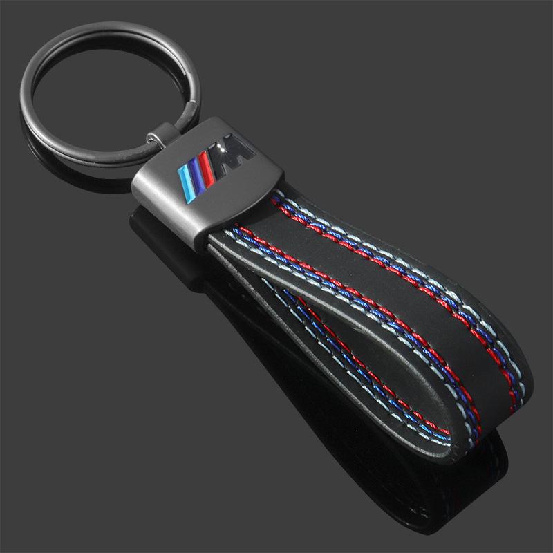 For BMW M E46 E90 E60 Zinc Alloy Car Keychain Leather Key Rings For BMW M Emblem E46 E36 E34 F10 E90 F30 E60 F30 E53 E30 E92 E87 Auto Accessories q00