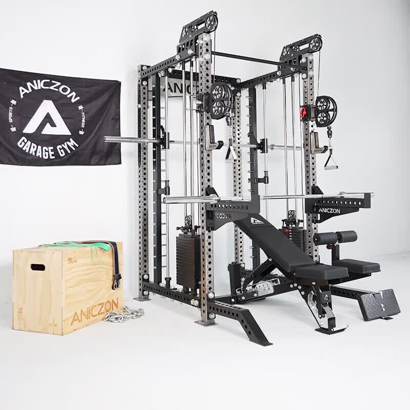 Yimai M2-A1 Upgraded Smith Machine Home Gym with Bench, Bar, and 155kg Plates