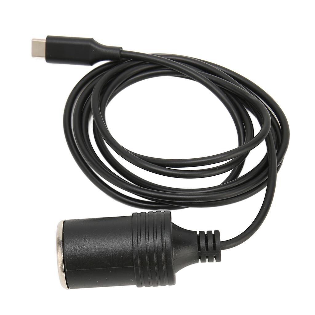 Type C To Cigarette Lighter Adapter 4.9ft Long 15V3A 45W Stable Output USB C To Lighter Cable for Car Vehicle