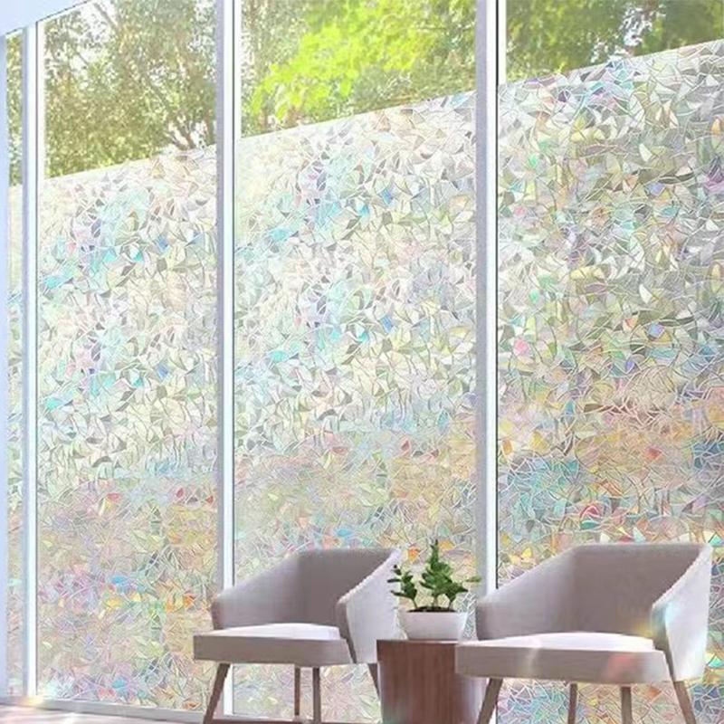 3D статические бесклеевые антиподглядывающие наклейки на стекло цветная полумесяц ванная комната конфиденциальность затемняющая матовая стеклянная пленка