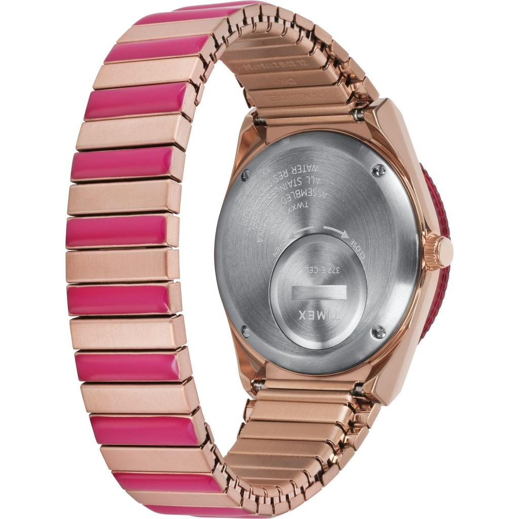 Часы Q Timex Pink Dial Stainless Steel Acrylic Quartz Watch Brand TW2W41000 Pink [TIMEX] Womens [Товар]