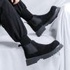 British Style Men Casual Chelsea Boots Slip-on Cow Suede Leather Shoes Cowboy Platform Boot Spring Autumn Cool Ankle Botas Mans