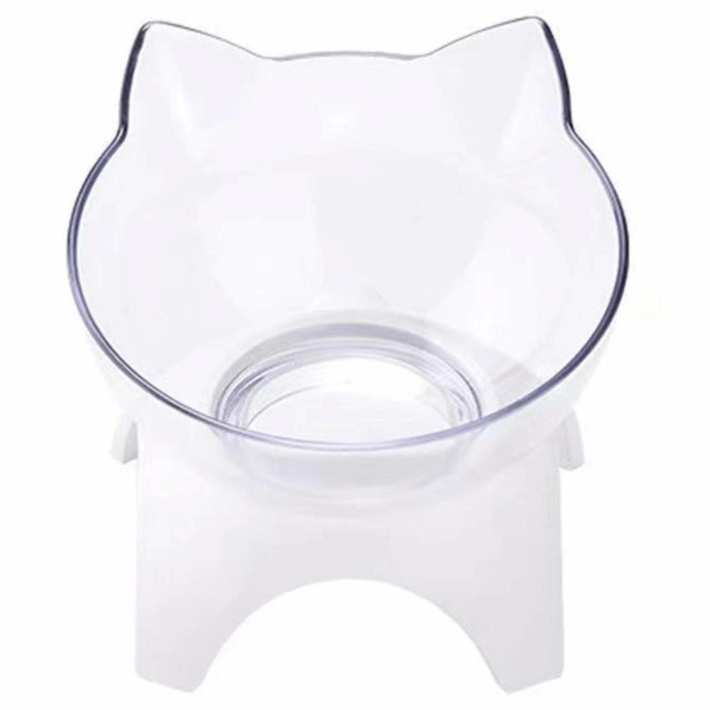 Cat Ear Design Tilted Cat Food Bowls Stand Base Elevated Bowls Set Feeding Products Indoor Cats