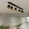 Spot Sufitowy Czarny Podłużny Podwójny Klosz Złoty 2Xgu10 10W Nero Sl.1070 Sollux Lighting