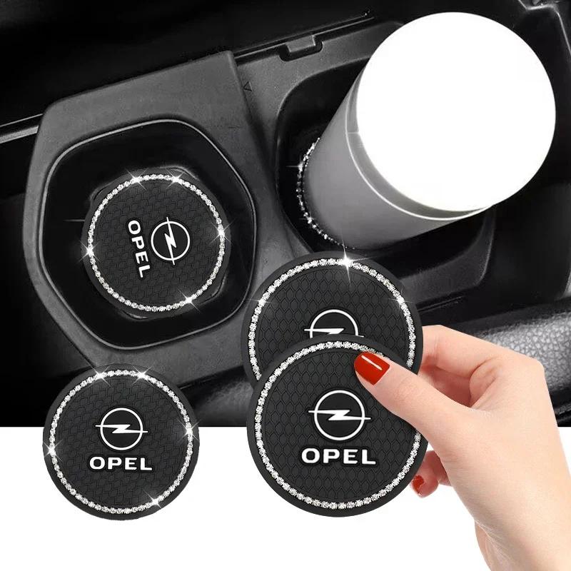 Car Non-slip Water Cup Pad Diamond Rhinestone Bling Decoration For Opel Astra Insignia Mokka Zafira Corsa Vectra Antara Meriva IA2