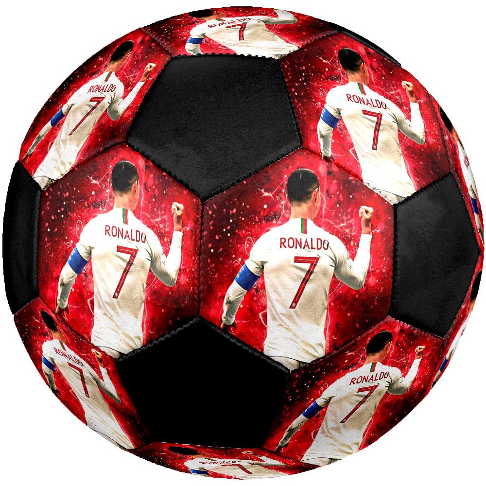 CR7 Мяч для футбола, размер 5, разноцветный, подходит для всех возрастов, машинная строчка, материал ПВХ, соревновательного уровня, прочный и с высоким отскоком