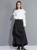 Черный плюс размер Высокая талия винтаж весна лето осень повседневная свободная длинная для женщин юбки женская юбка