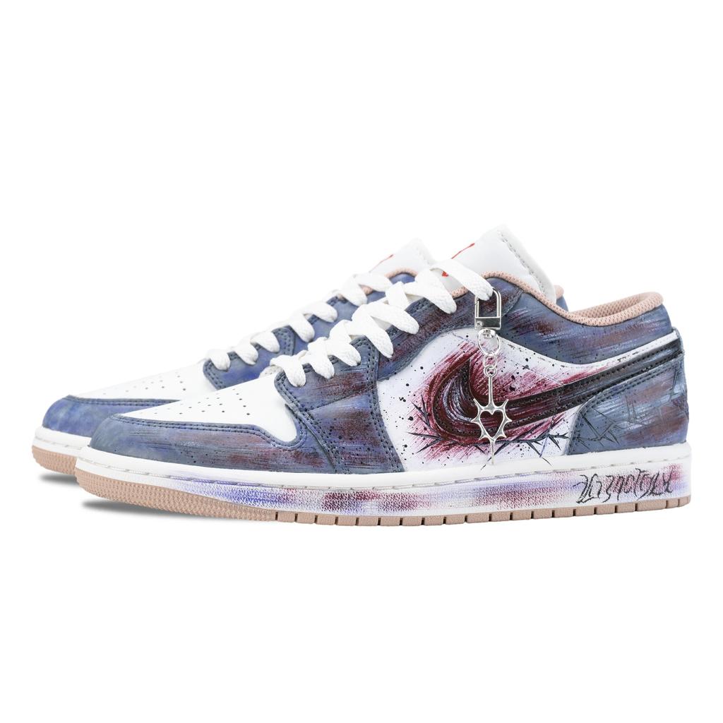 Jordan Air Jordan 1 Thorn Dreams Slip Resistant Abrasion Resistant Low top Vintage Basketball Shoes Unisex Fuchsia 553558-169(Team626-)