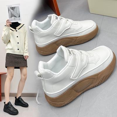 Женская обувь, осенне-зимняя новинка, белые туфли с высоким берцем в корейском стиле, универсальная студенческая повседневная обувь на платформе, модная K8601-5