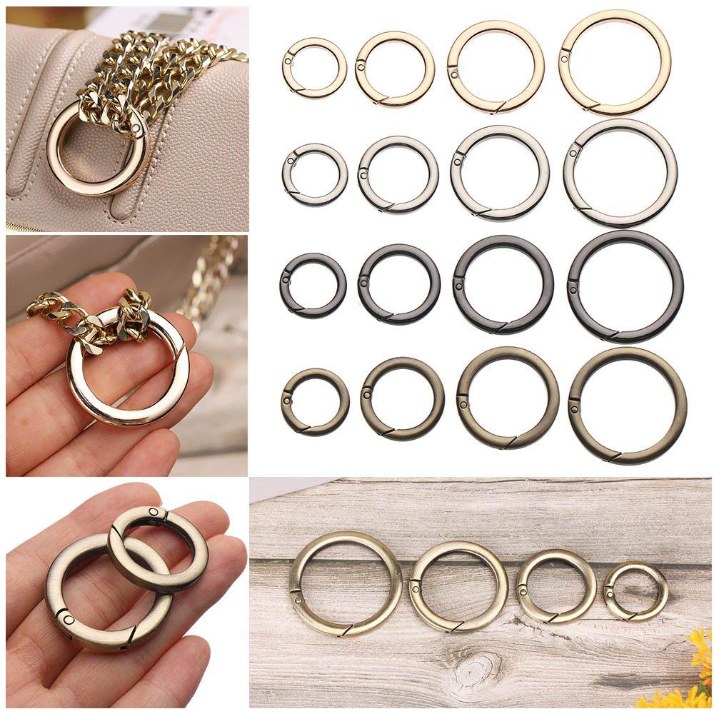 Round Push Trigger Bag Belt Buckle Spring O-Ring Buckles Carabiner Purses Handbags Snap Clasp Clip