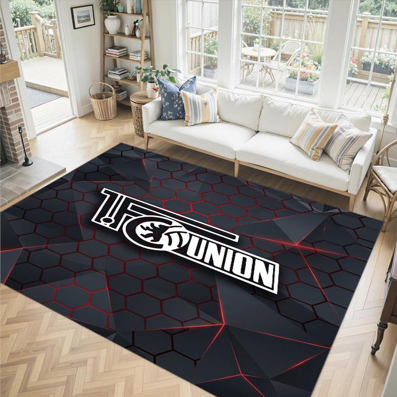 Union Berlin FC Design Crystal Velvet Carpet Cozy Non?Slip Printed Rug For Bedroom Living Room Entrance