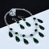 Green Tourmaline Necklace Set, Green Tourmaline Gemstone Handmade 925 Sterling Silver Earring Necklace Set For Women Necklace For Gifts