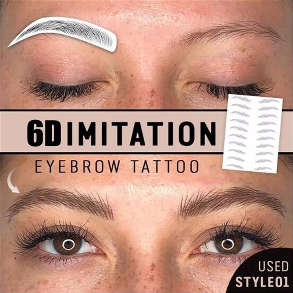 Makeup Lasting Waterproof False Eyebrows Authentic 6D Hair-like Eyebrow Eyebrow Tattoo Sticker