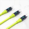 Кабель USB C для быстрой зарядки 240 Вт с цифровым дисплеем-измерителем мощности для iPhone 15 16 Xiaomi Samsung Huawei Phone 1,5 м Жидкий силикон