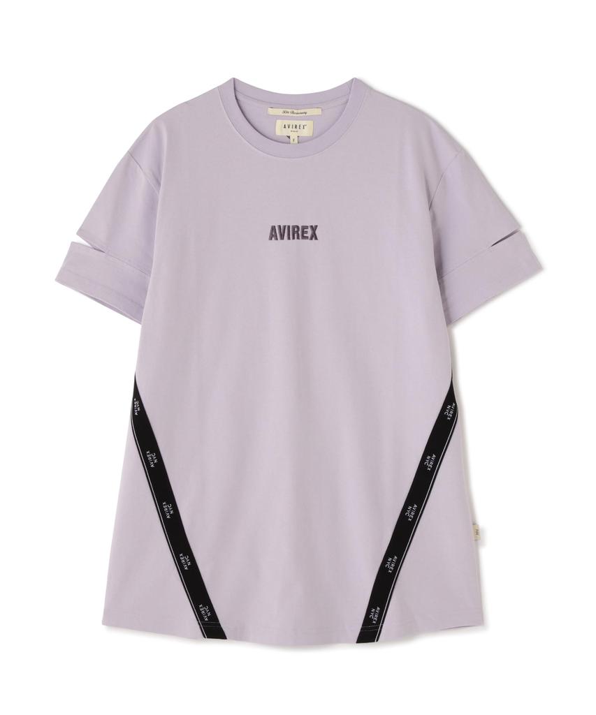 AVIREX CUFFS OPEN LOGO TAPE EMBROIDERED ONEPIECE F 080 purple 783-5117603